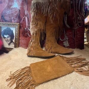 Sam Edelman OTK suede fringe boots